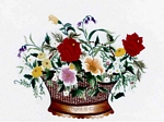 CT-HH-346 LANG HOA HONG - ROSE BASKET 16x14 in - USD 116