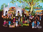 CT-HC-48-A CHO DINH - VILLAGE MARKET (relief) 28x48 in - USD 2880