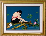 CT-HN-101-2 THIEU NU BEN HO - LADY AT THE LOTUS LAKE 18x26 in - USD 668