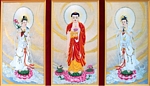 CT-HP-106 TAM THE PHAT - THREE POSTURE OF BUDDHA (relief) 40x56 in - USD 2856